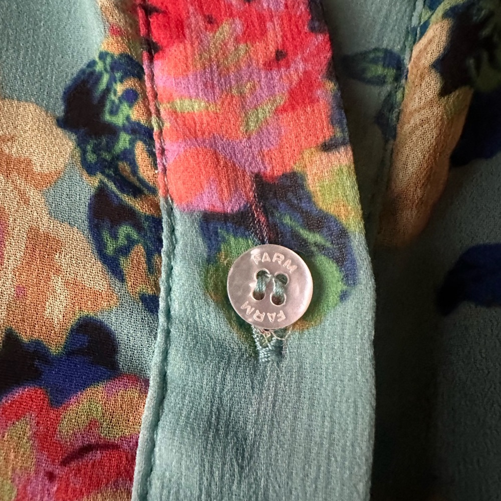 Farm Rio Floral Button-Up Blouse - Picture 3 of 4